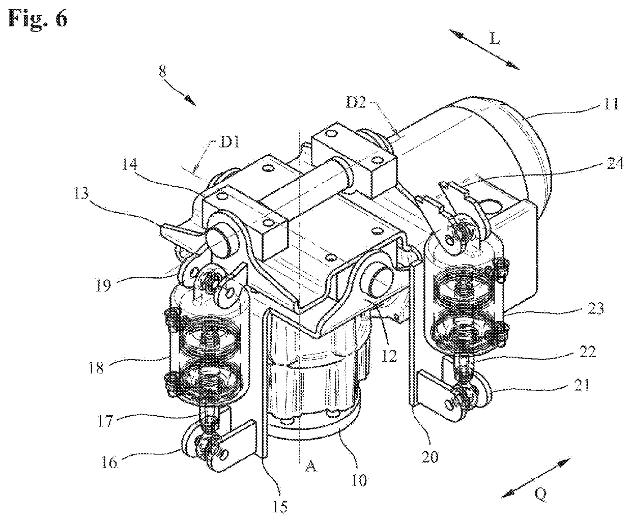 Vehicle washing installation and method for the operation thereof