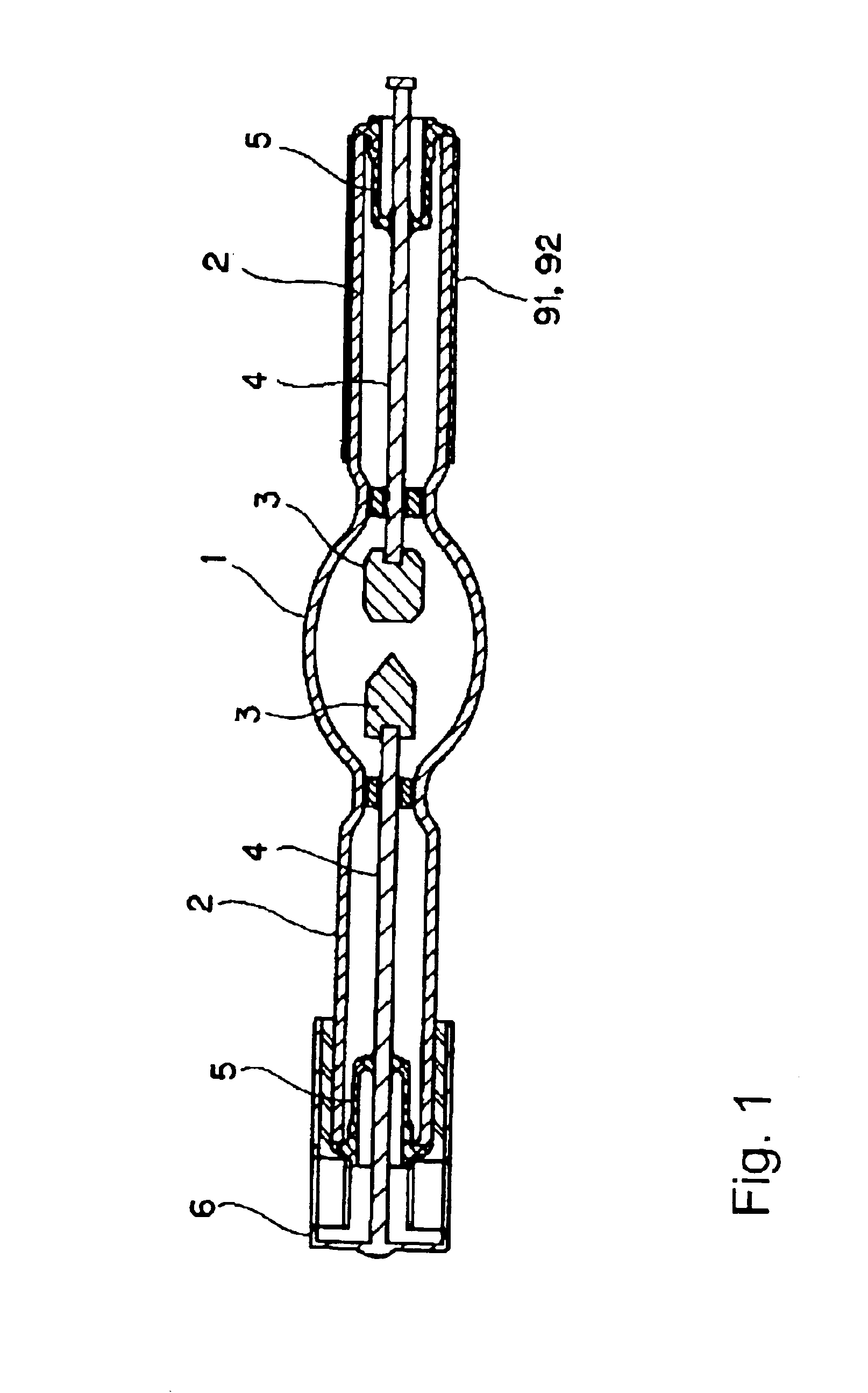Discharge lamp of the short arc type