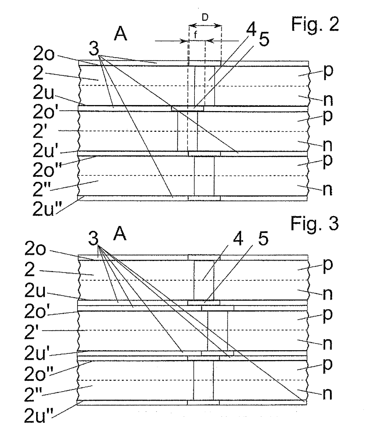 Method for producing a conductive multiple substrate stack