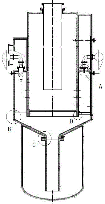 Saturated-reactor-process ammonia waste gas treatment device and process thereof