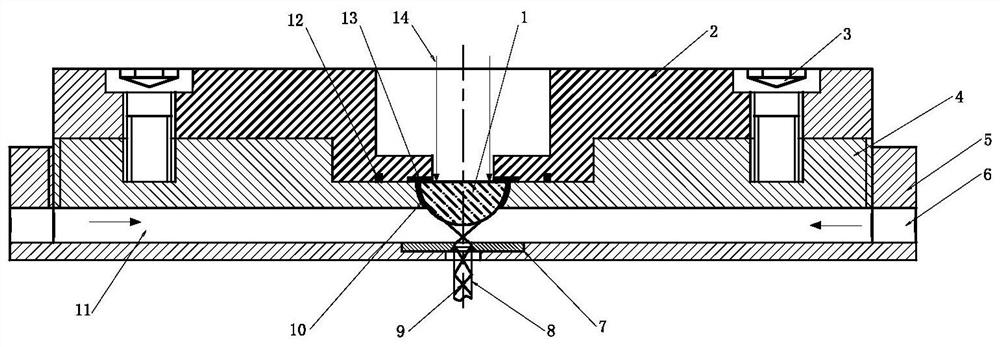 Water-jet guided laser device based on positioning coupling