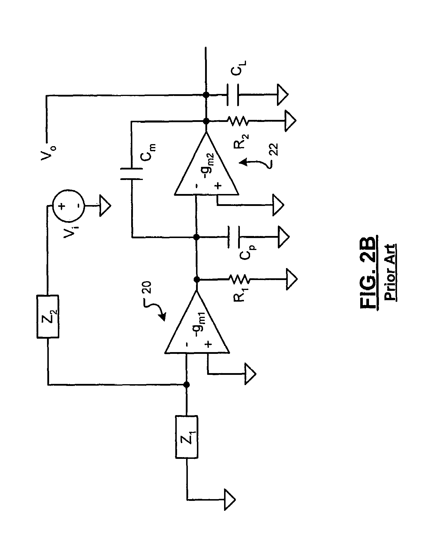 Compensation circuit for amplifiers having multiple stages
