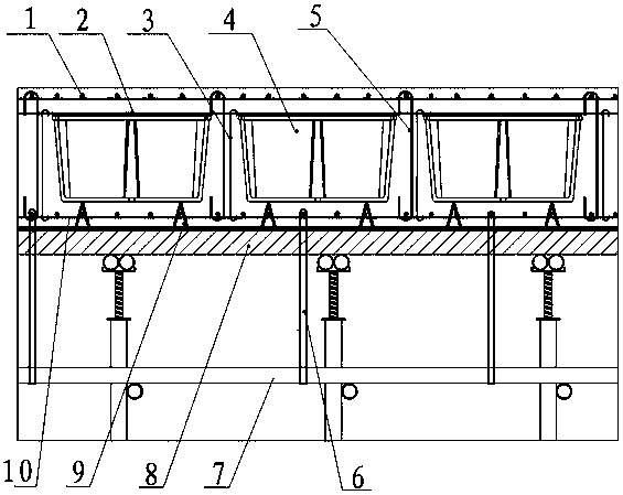 Thin-wall square box rib-free and accurate positioning hollow floor construction method