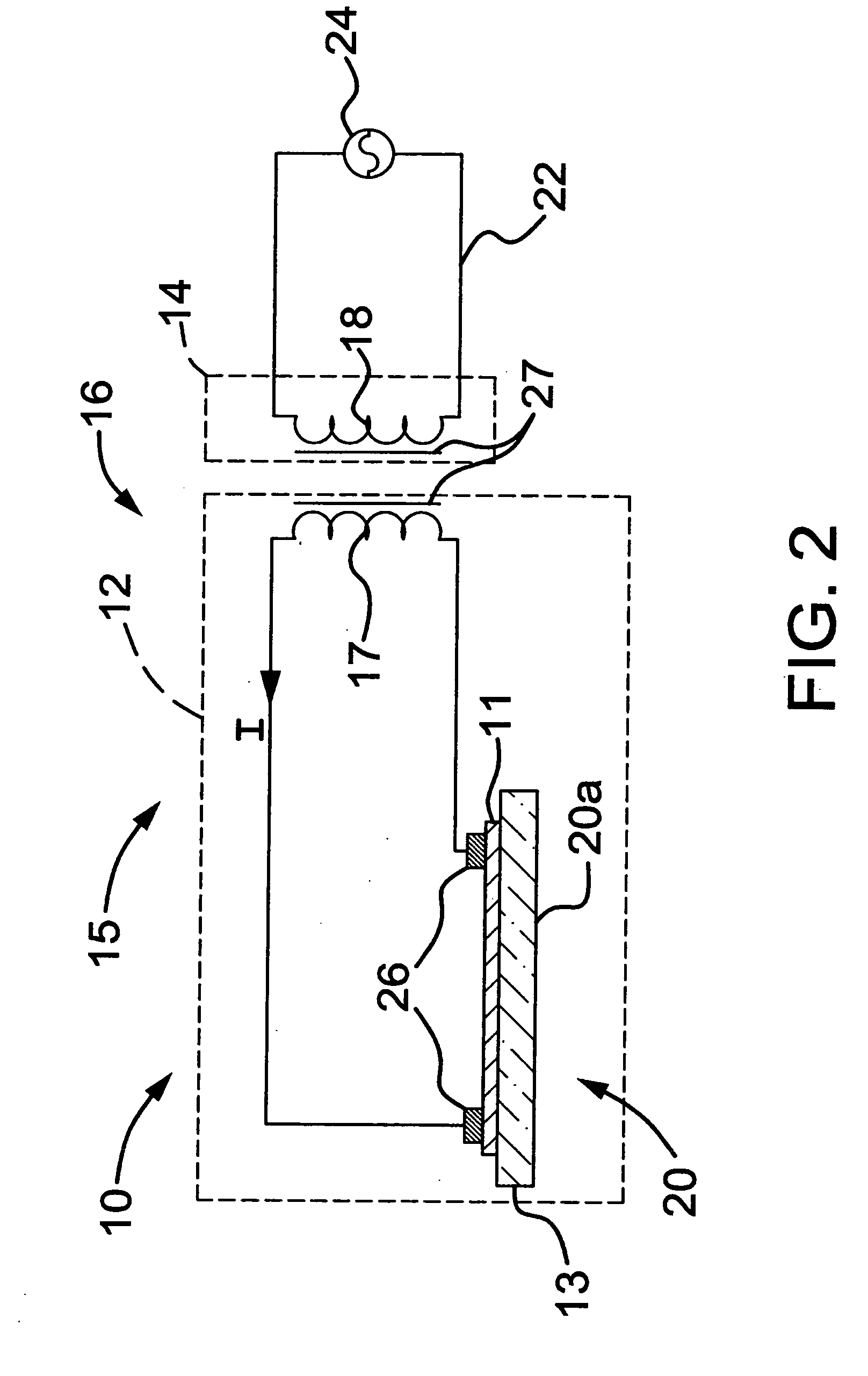 Wireless inductive coupling assembly for a heated glass panel