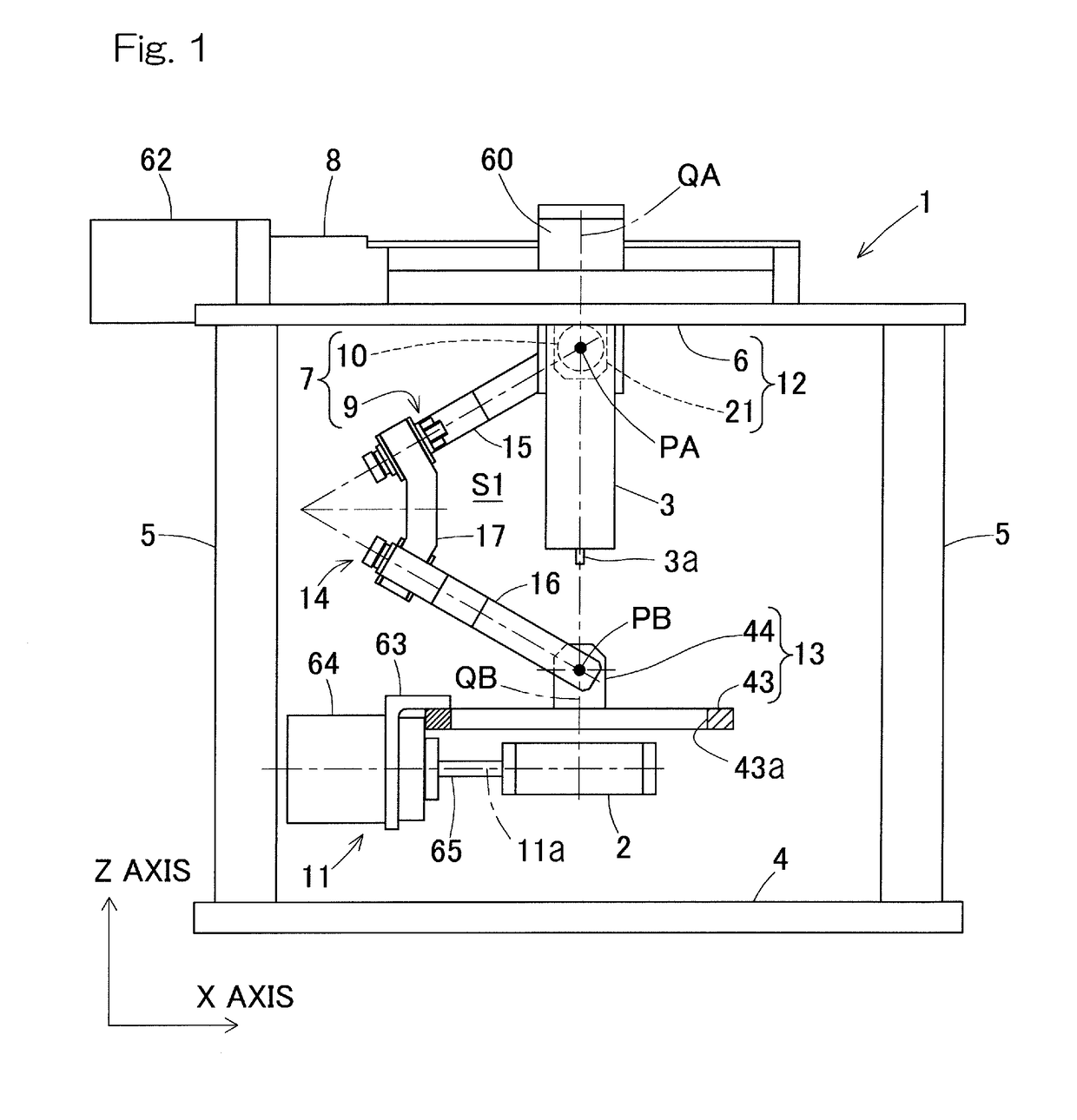 Work machine provided with parallel link mechanism