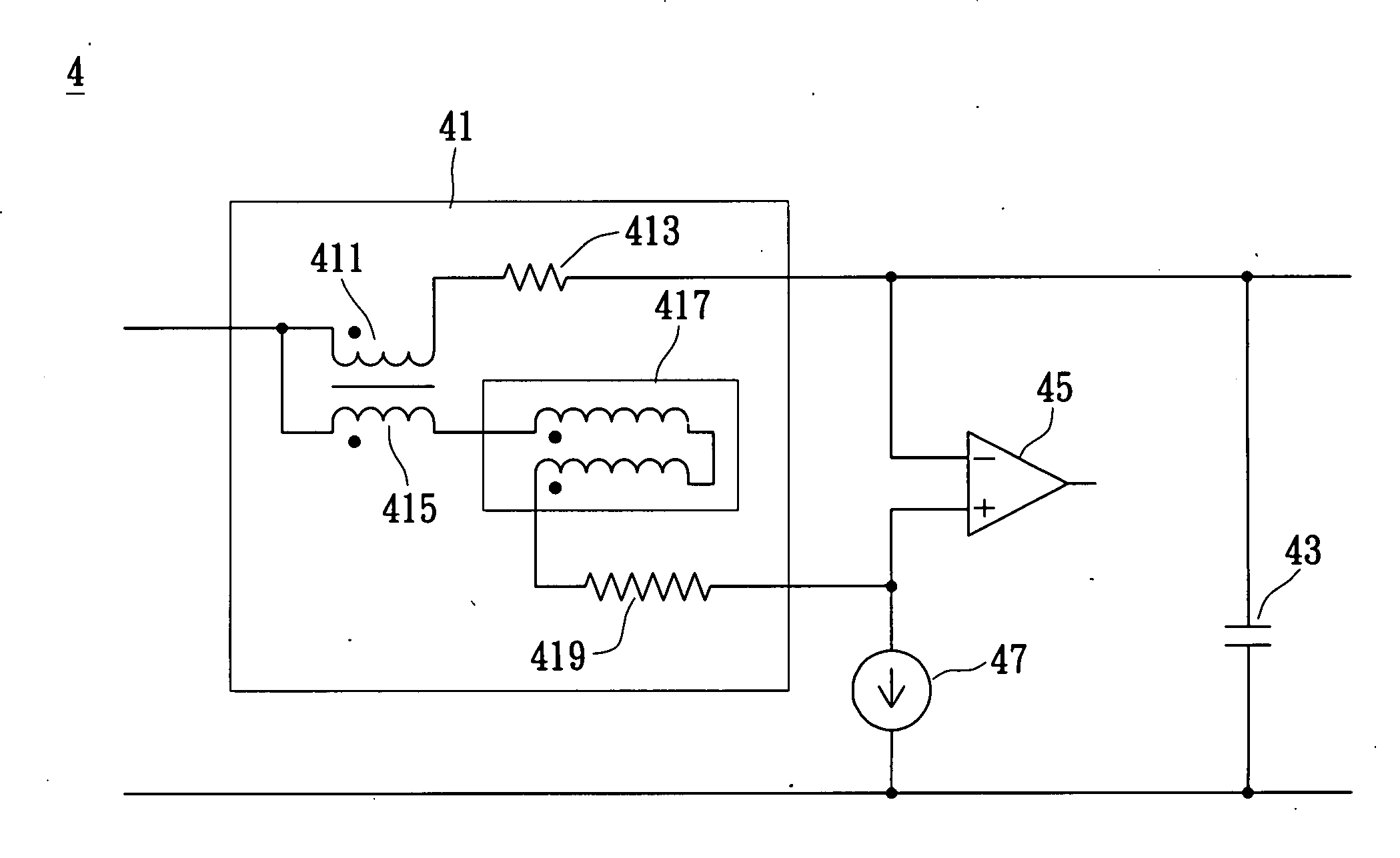 Current sensing inductor and a circuit thereof