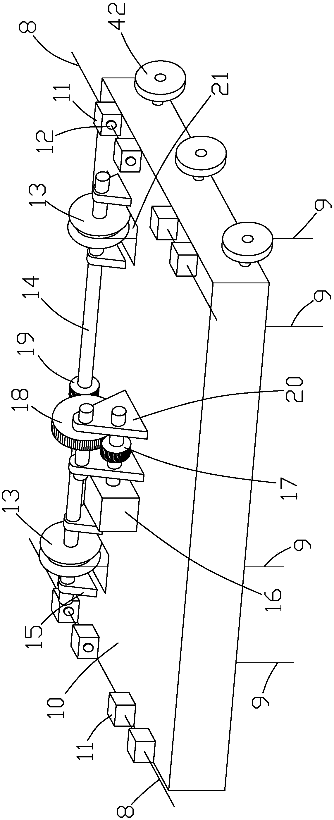 Hoisting device for constructing long-span wooden lounge bridge and method