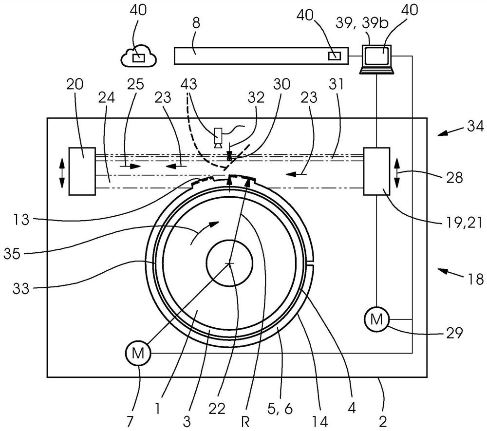 Apparatus for measuring elevations of the surface of a rotating body