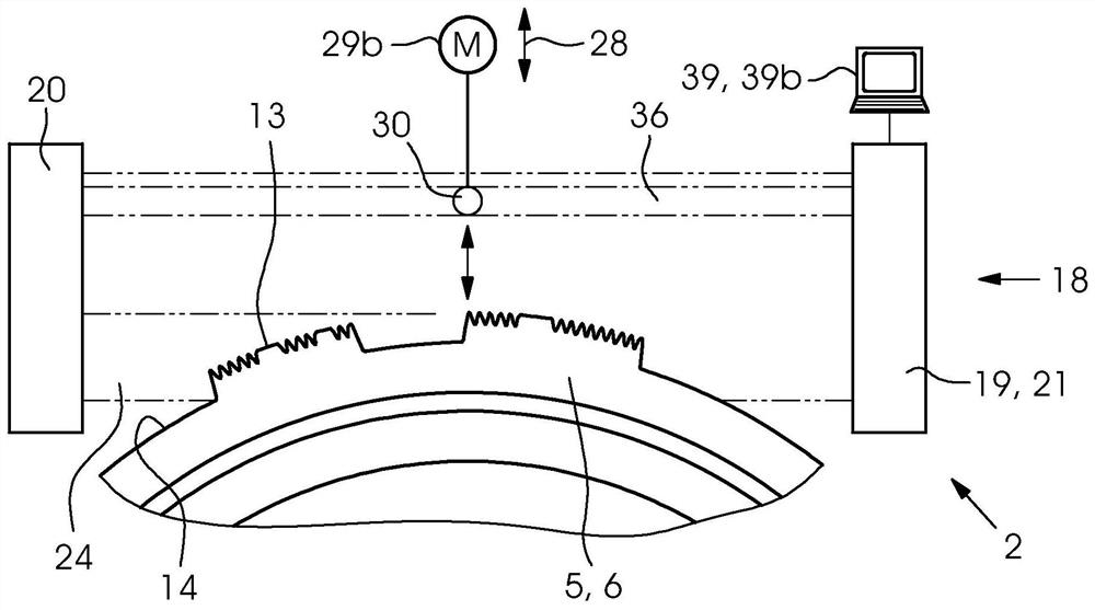 Apparatus for measuring elevations of the surface of a rotating body