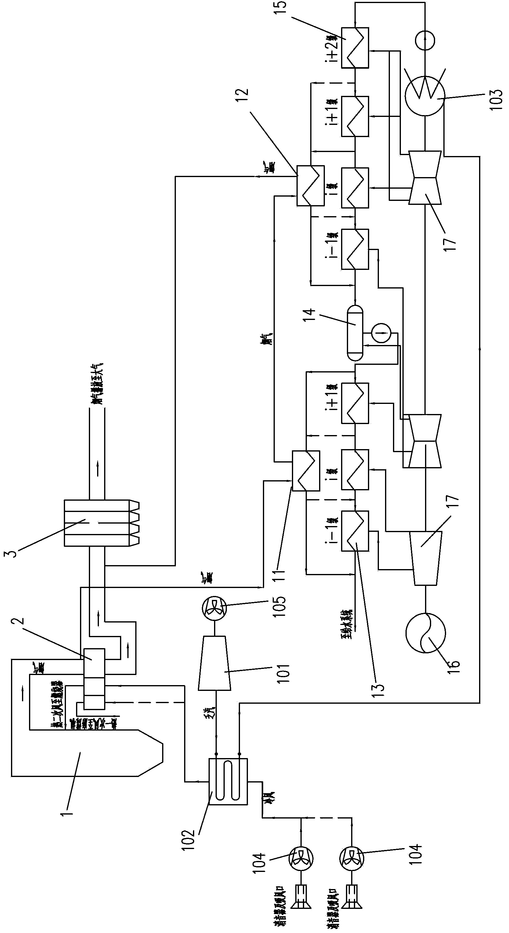 Steam exhaust cooling system of driving steam turbine of thermal power plant and thermal power unit