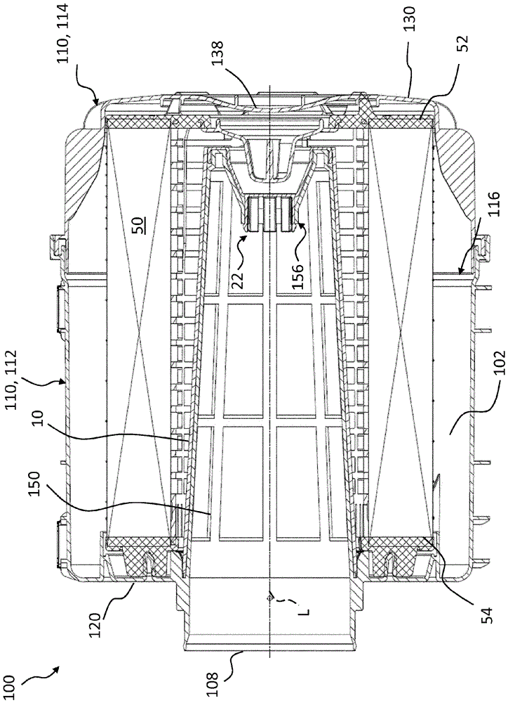 Secondary element for a filter system and filter system with a secondary element