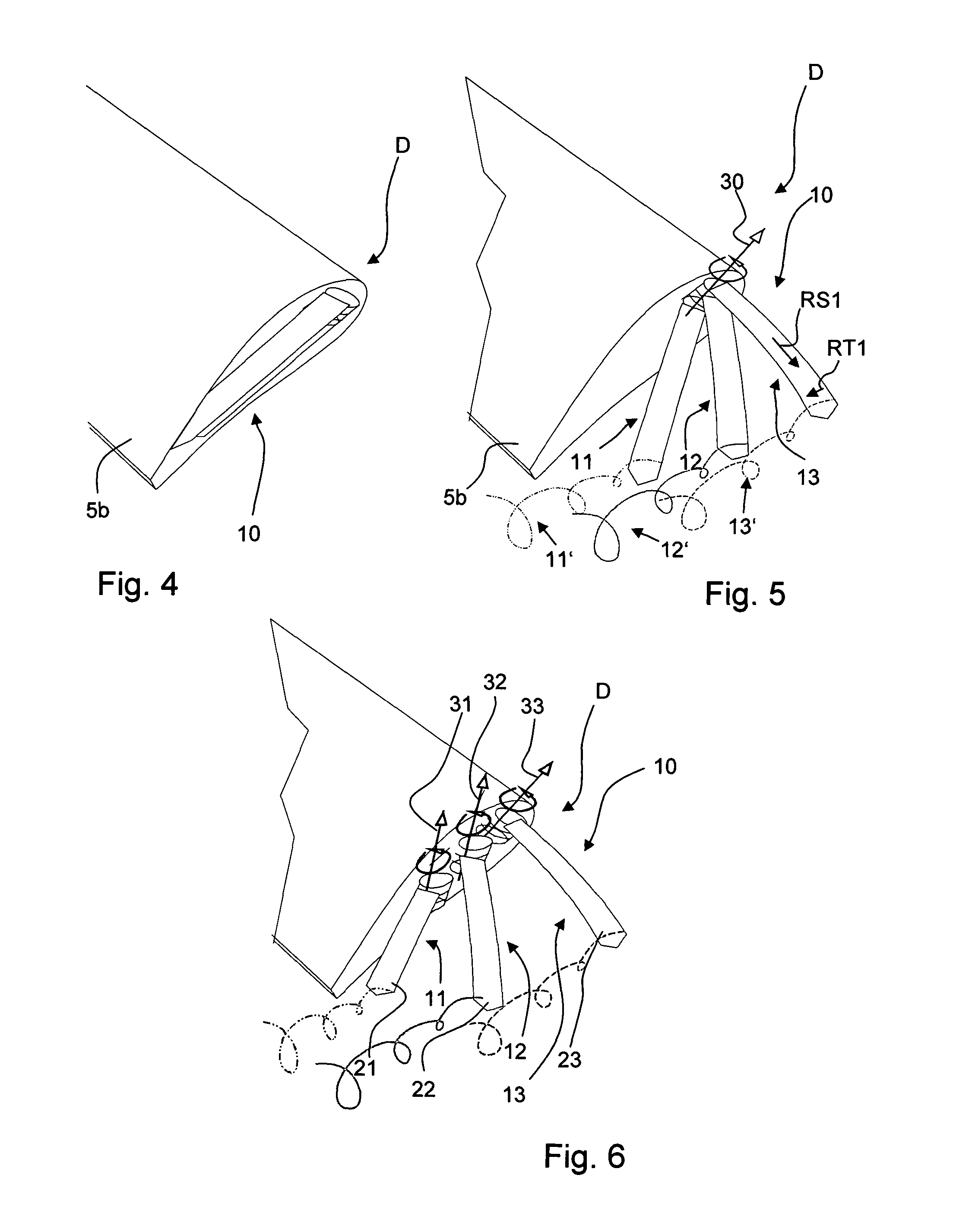 Device for the generation of aerodynamic vortices and also a regulating flap and wing with a device for the generation of aerodynamic vortices