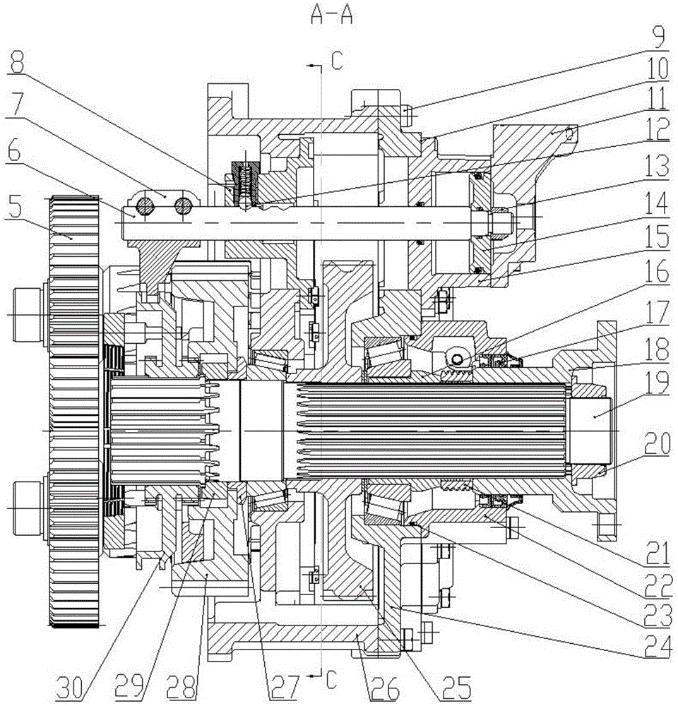 Double-intermediate shaft transmission assembly matched with parallel hydrodynamic retarder