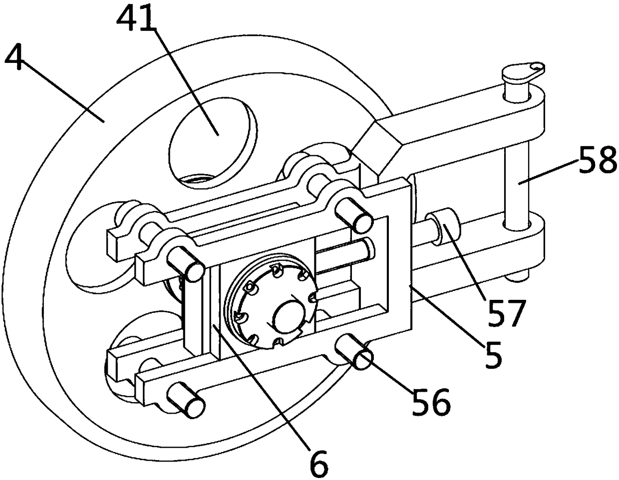 Tensioning and loosening device applied to crawler assembly of moving platform