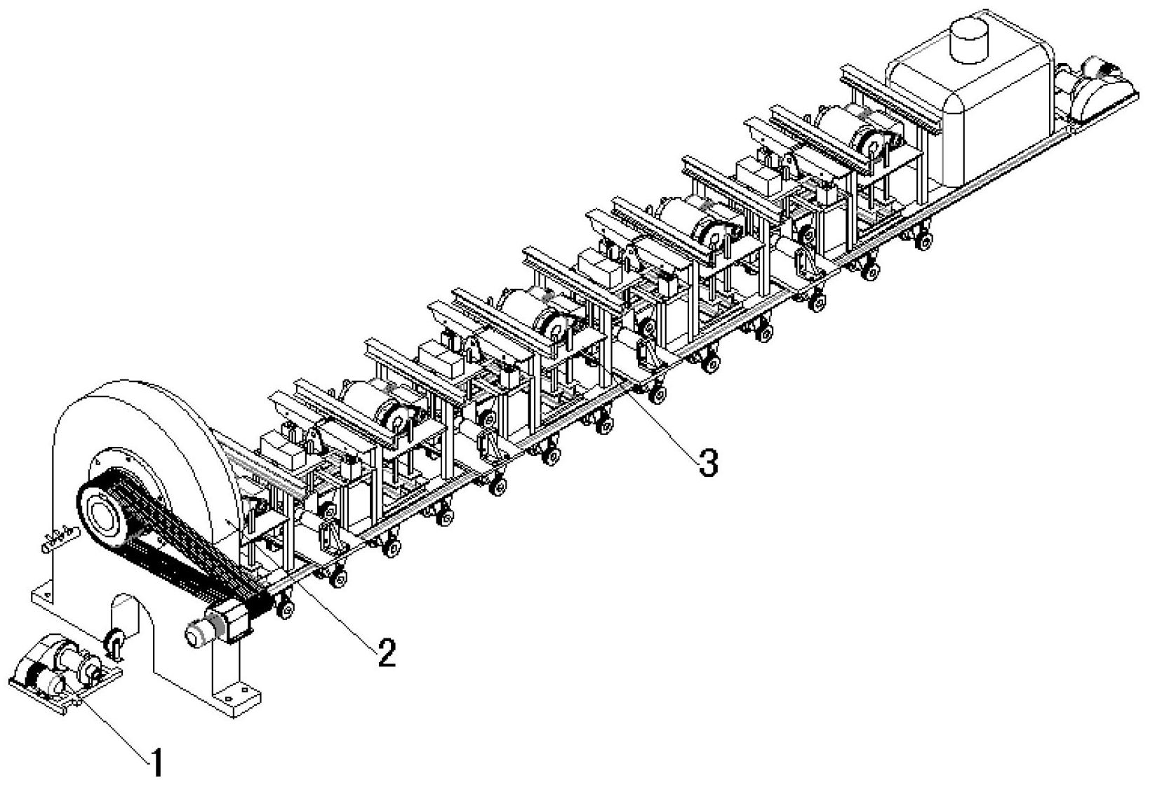 Bar overturning mechanism and conveying trolley for bar straightening machine