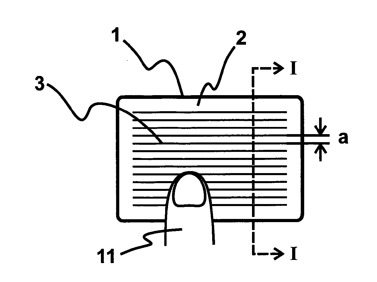Touch-sensitive pointing device with guiding lines