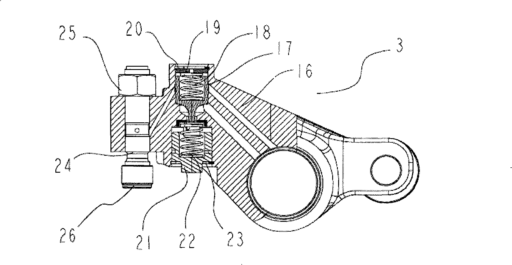 Rocker arm integrated type brake device of four-stroke internal combustion engine
