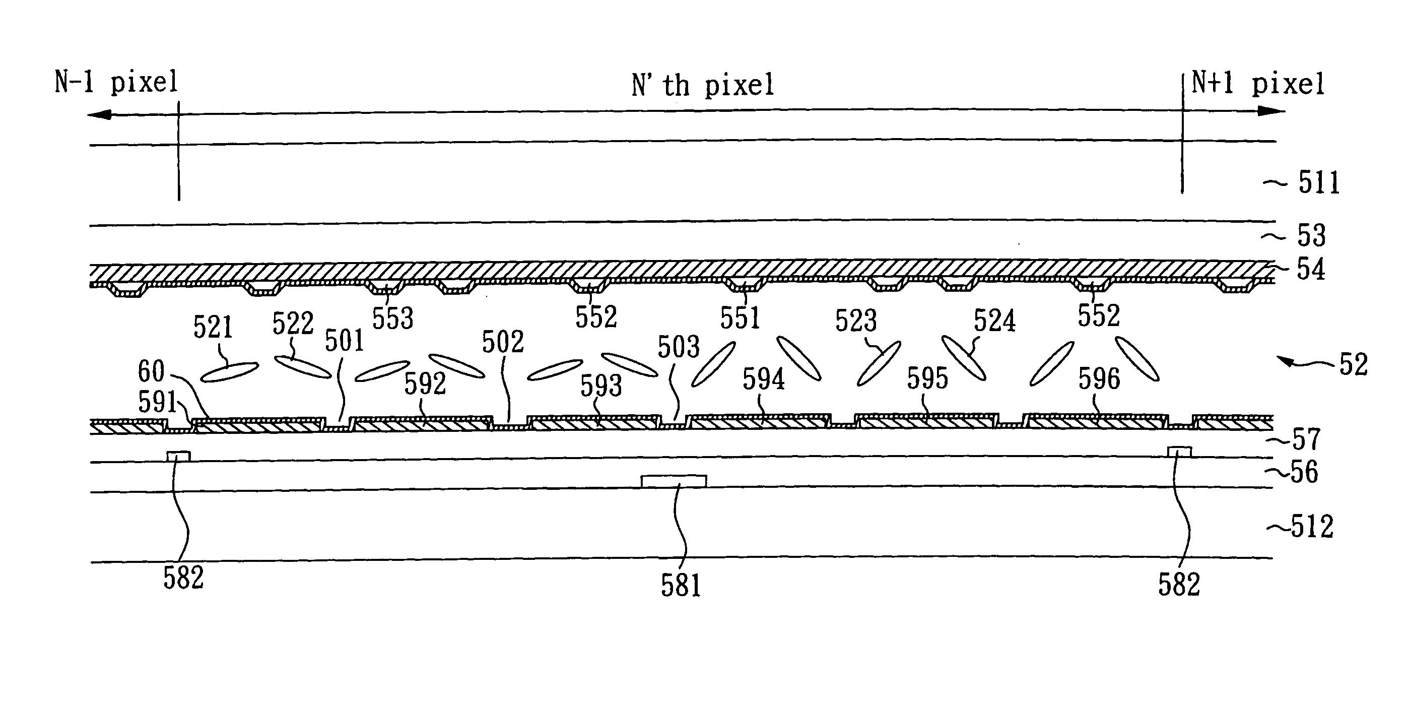MVA LCD device and pixel circuit thereof