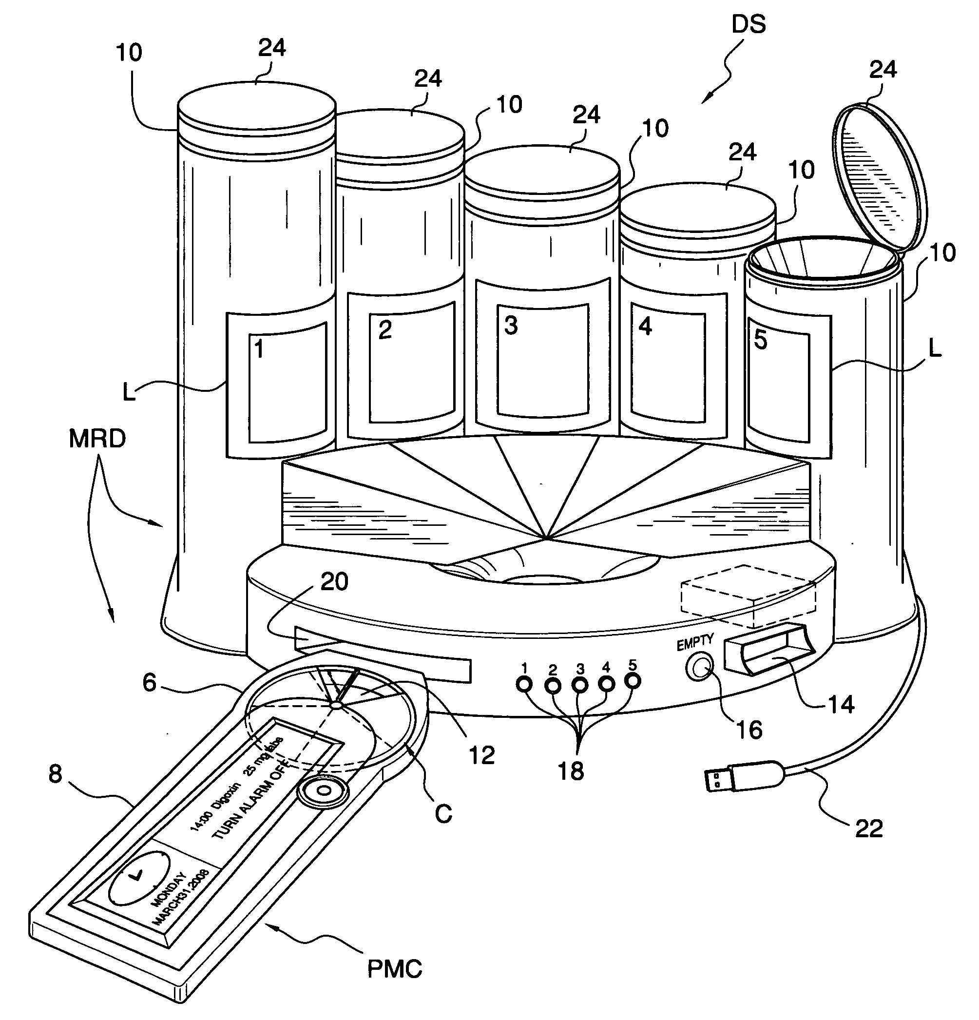 Automatic medication reminder and dispensing device, system , and method therefor