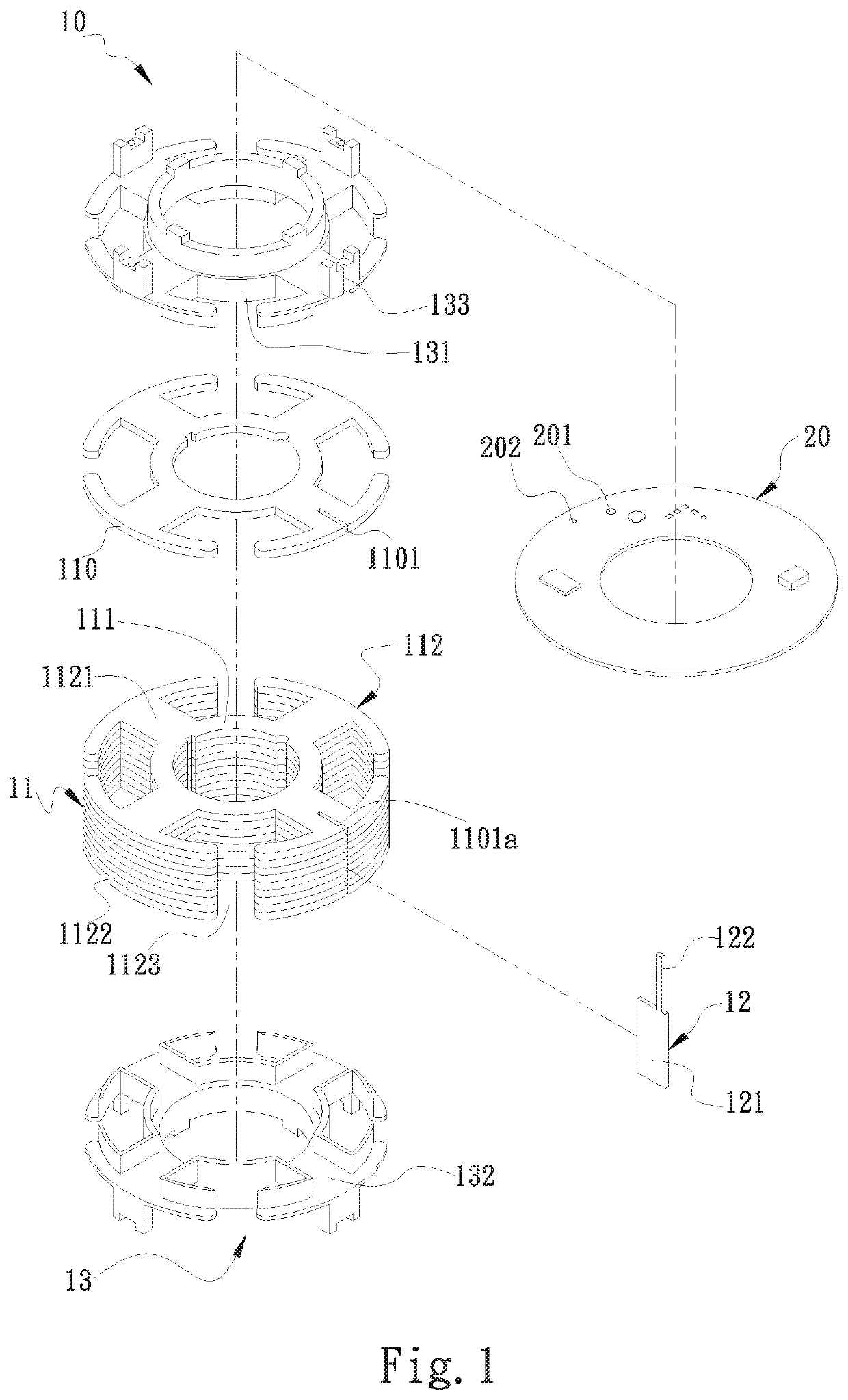 Motor stator Anti-interferences structure