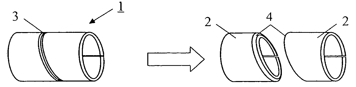 Method of producing a plain bearing bush or bearing shell of varying width