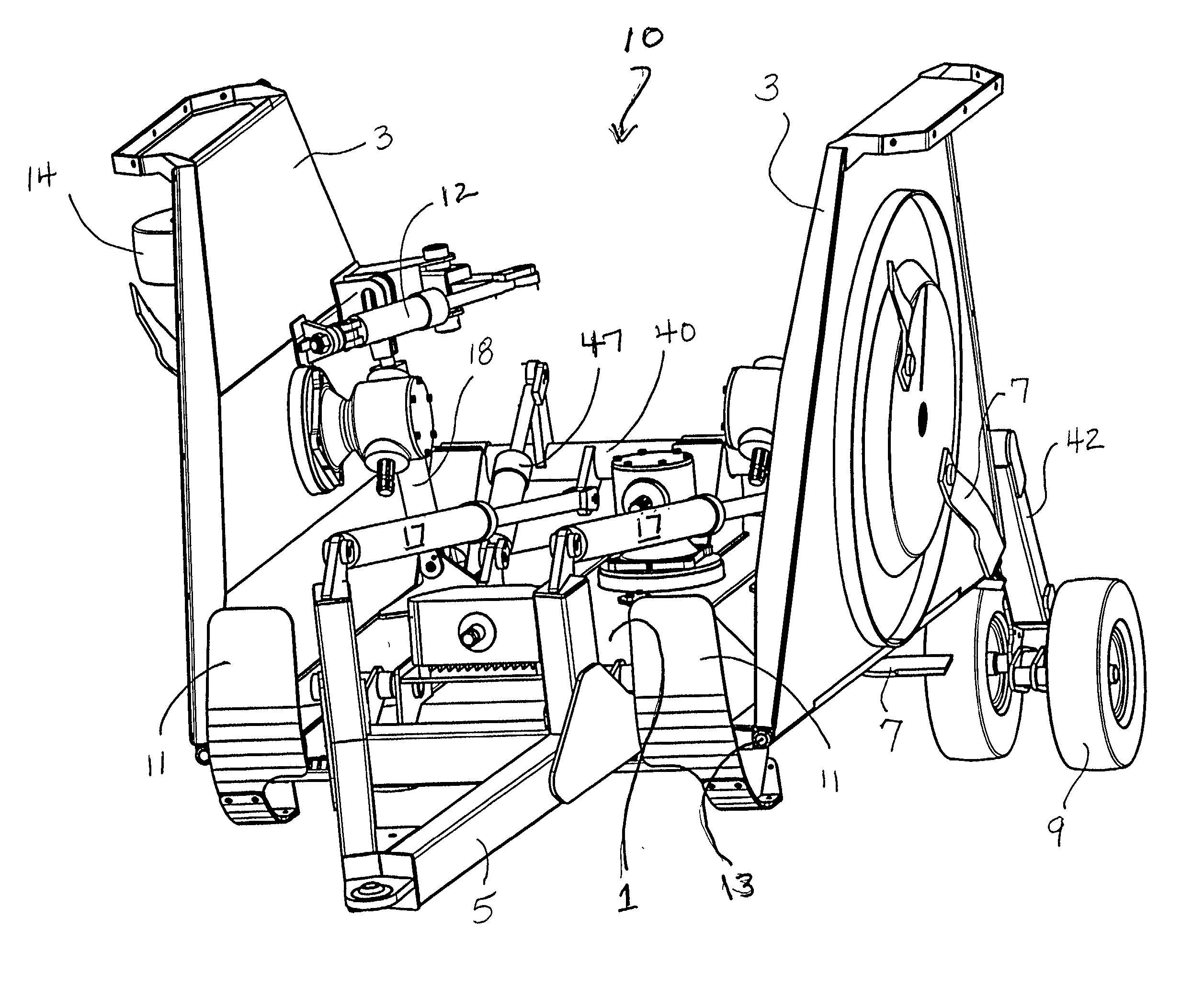 Articulated rotary mower