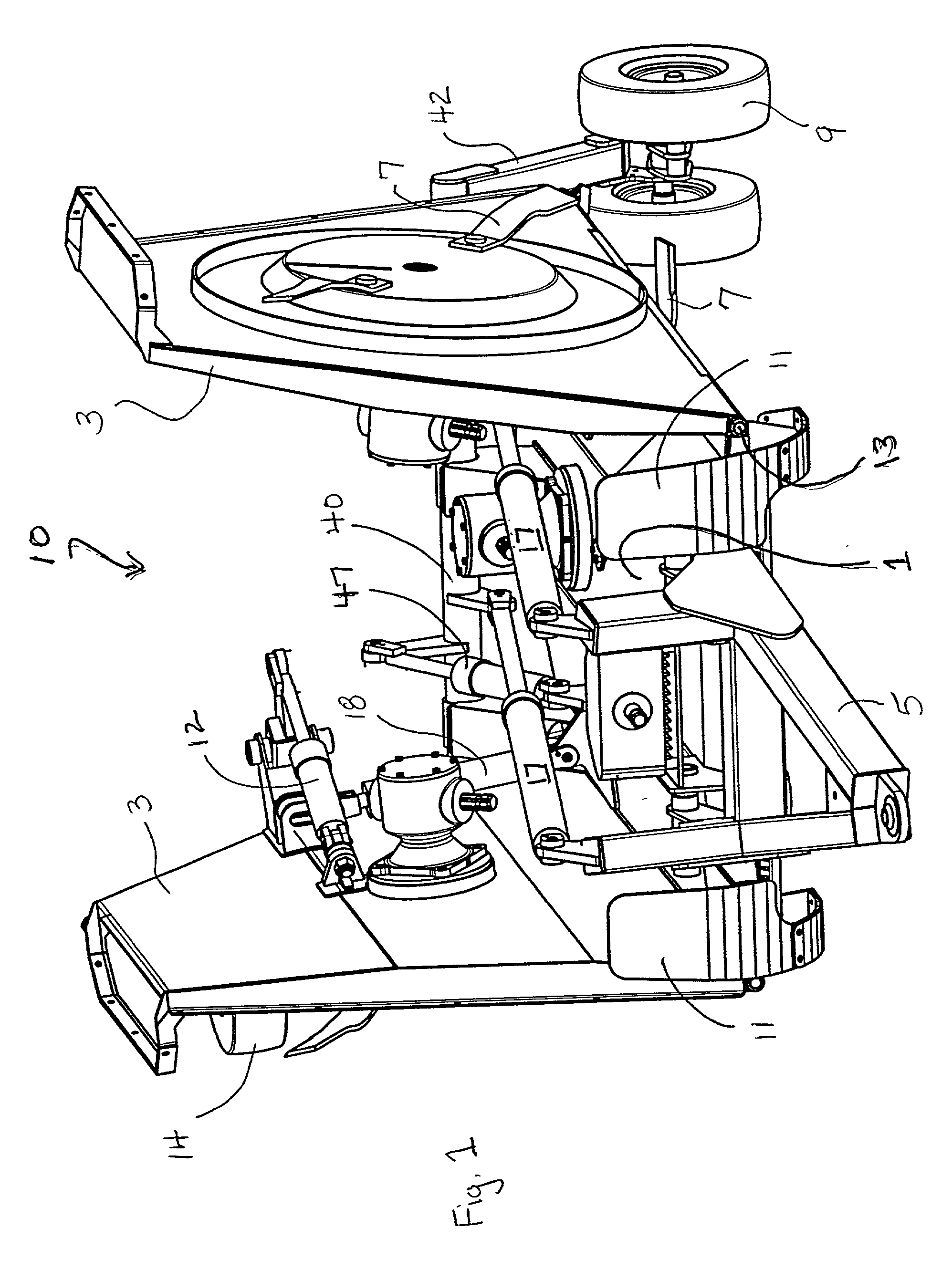 Articulated rotary mower