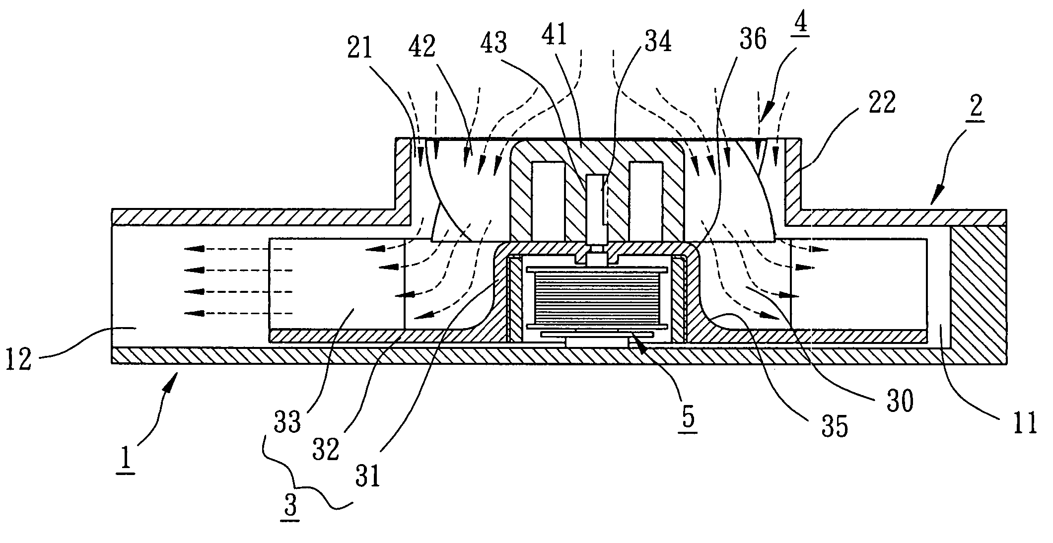 Radial-flow heat-dissipating fan with increased inlet airflow