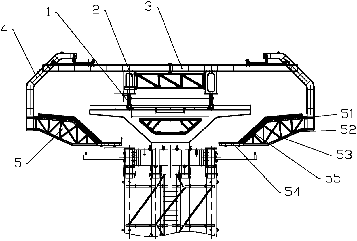 Segmented beam pier top cast-in-situ movable framework