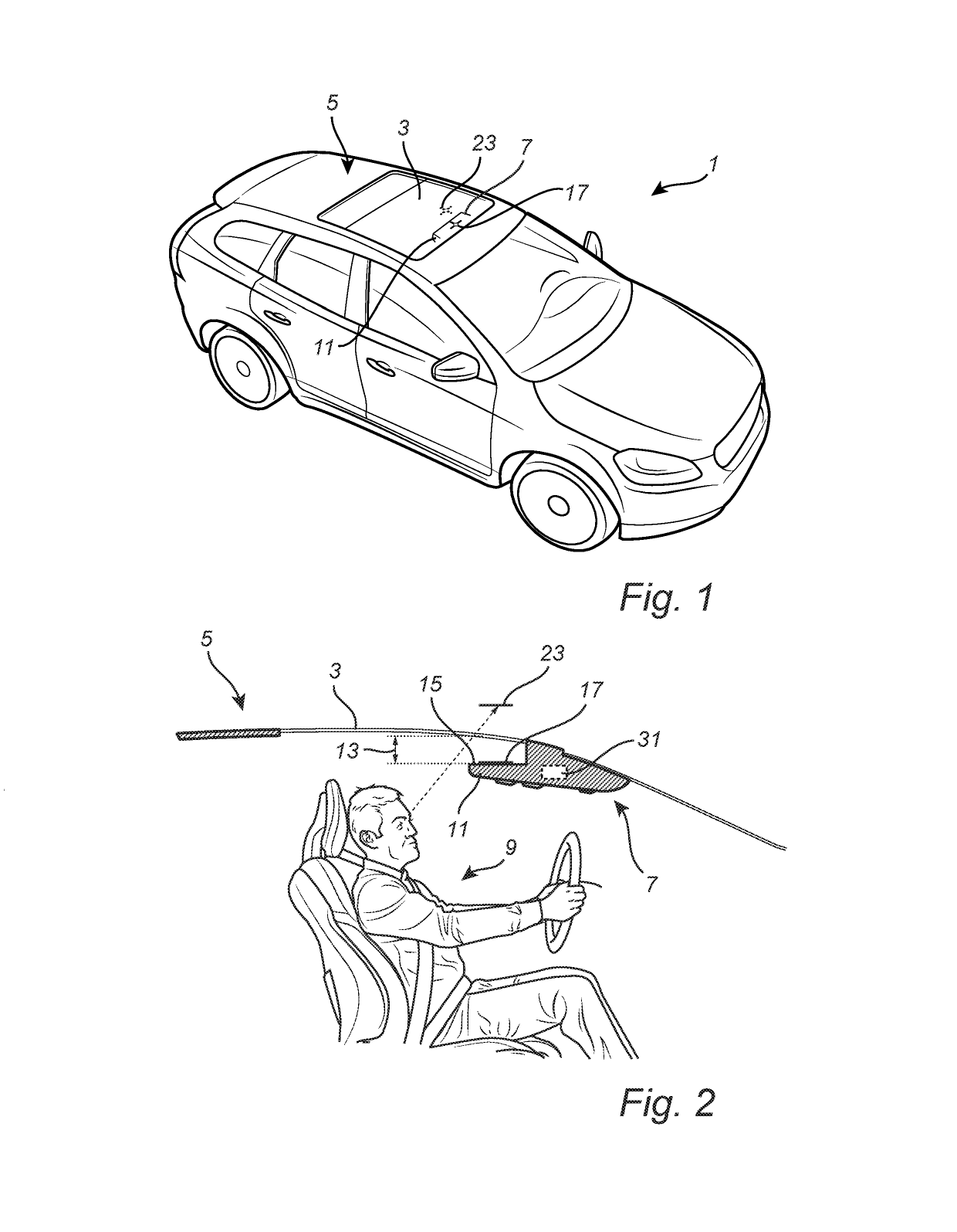 Vehicle with overhead vehicle state indication