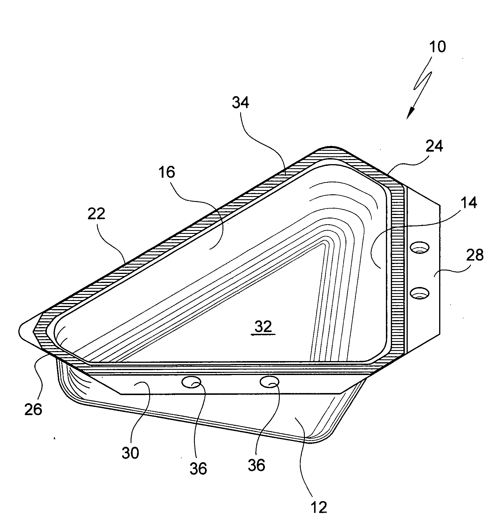 Food container particularly for forming a party platter or the like