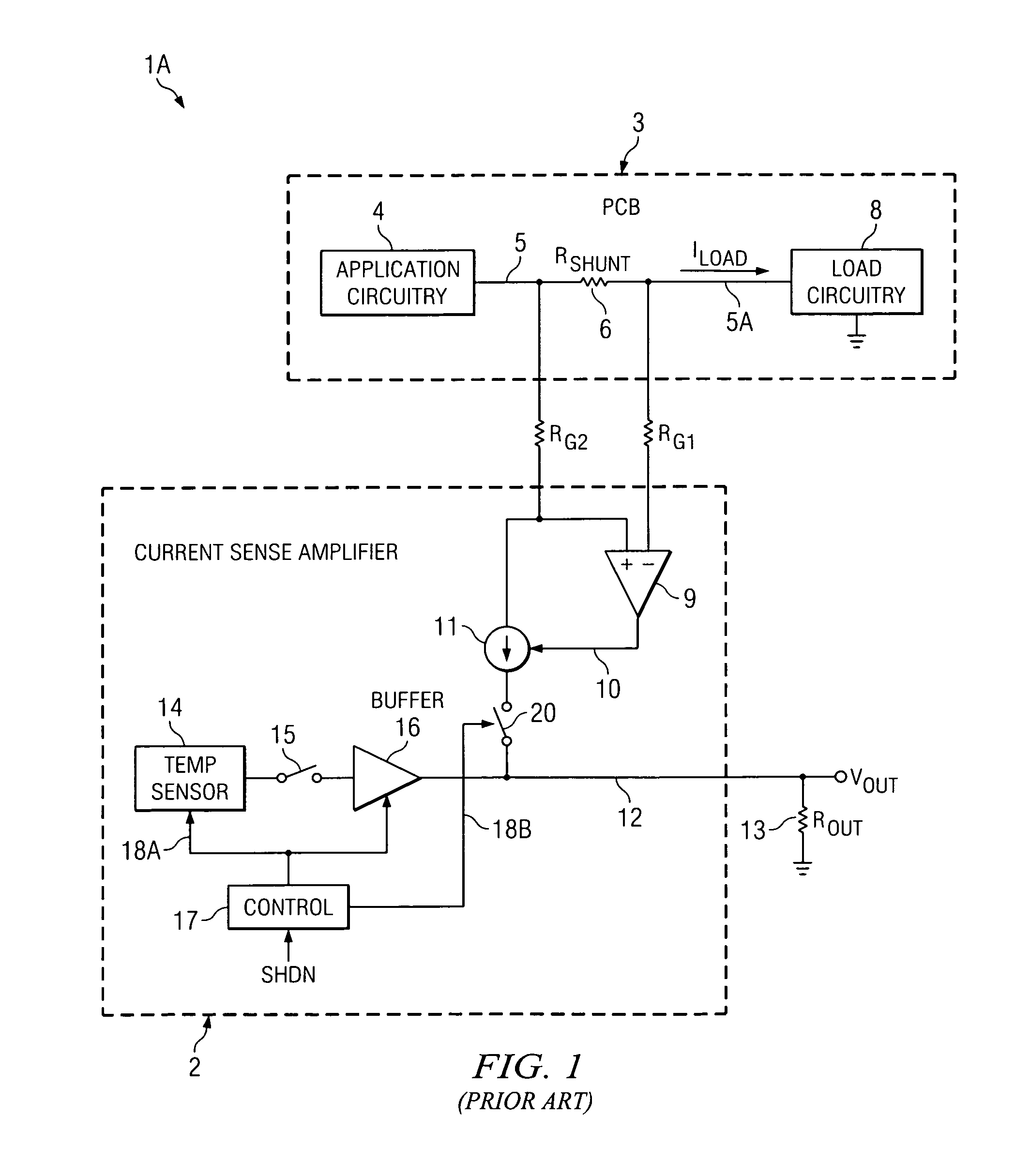 Amplifier topology and method for connecting to printed circuit board traces used as shunt resistors