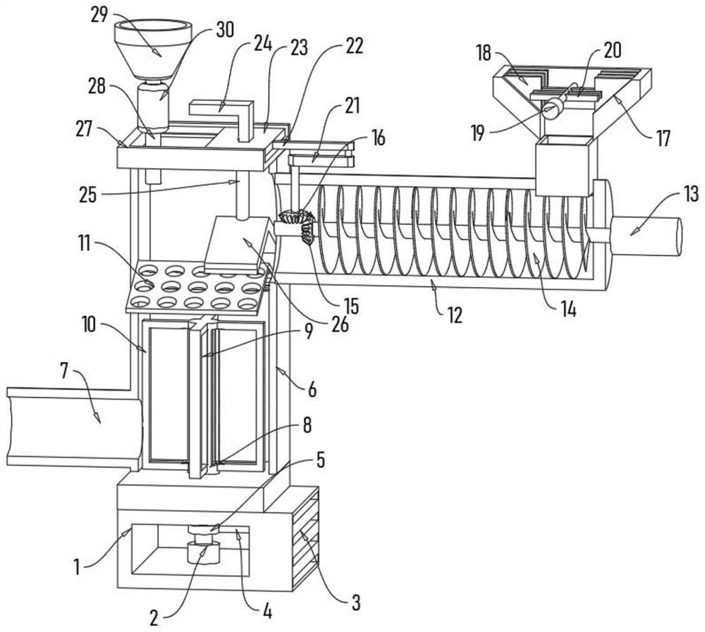 Sterilizing and stirring device for edible mushroom breeding raw material production