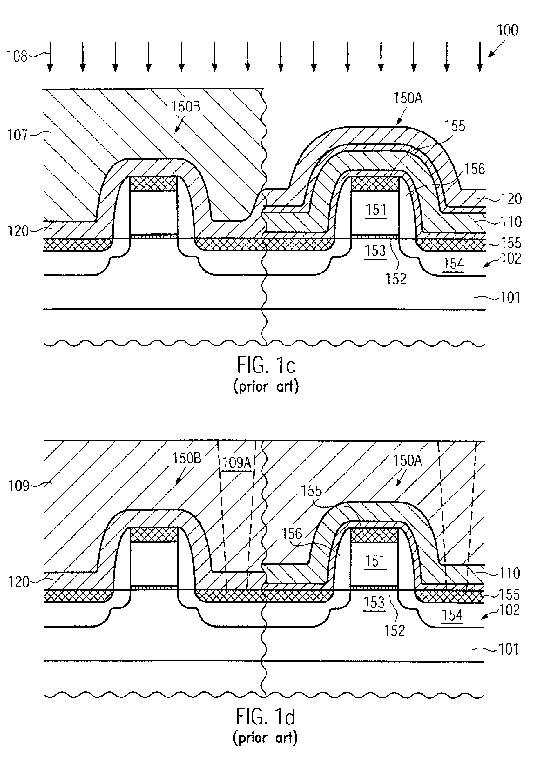 Method and a semiconductor device comprising a protection layer for reducing stress relaxation in a dual stress liner approach