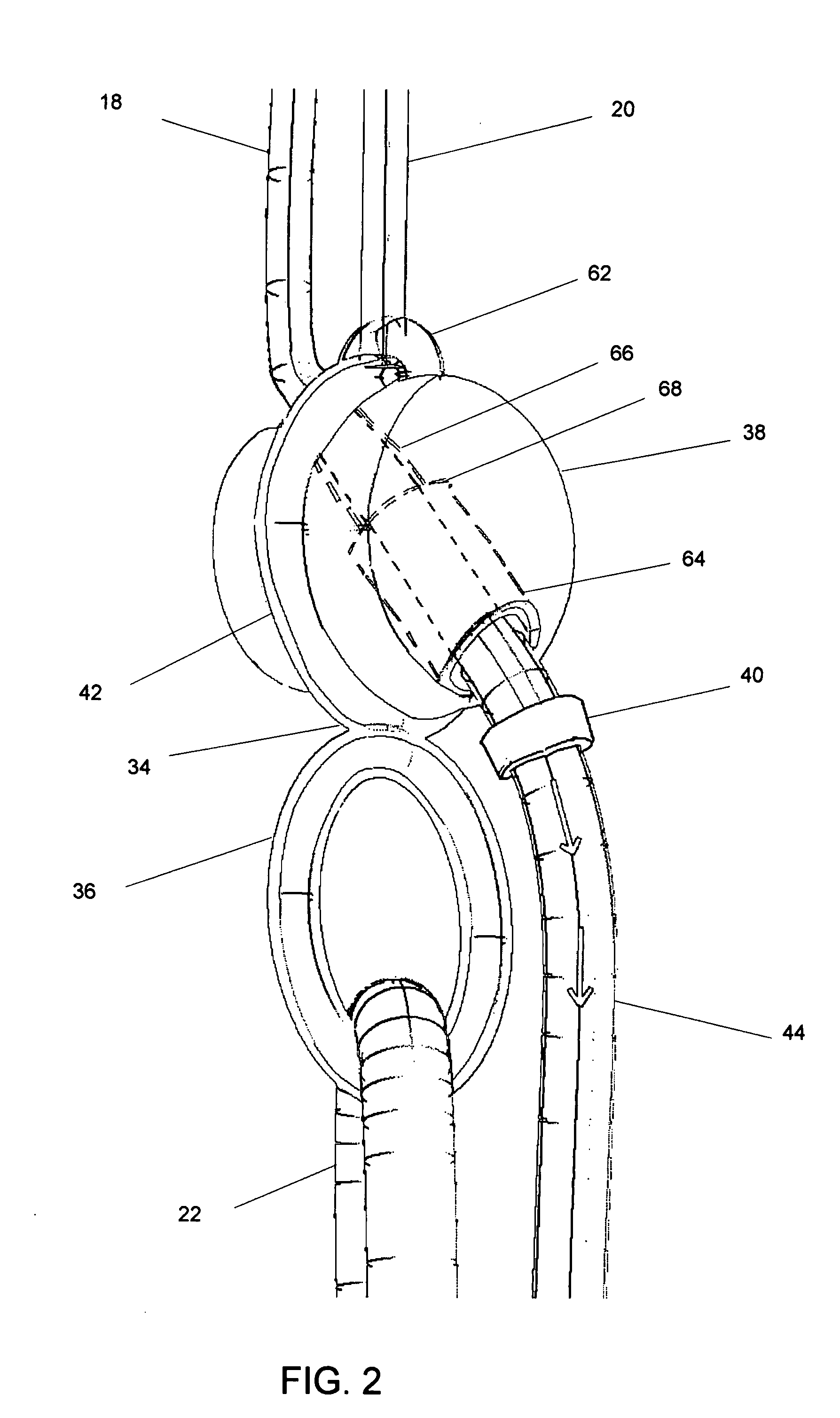 Center-routed kite safety device