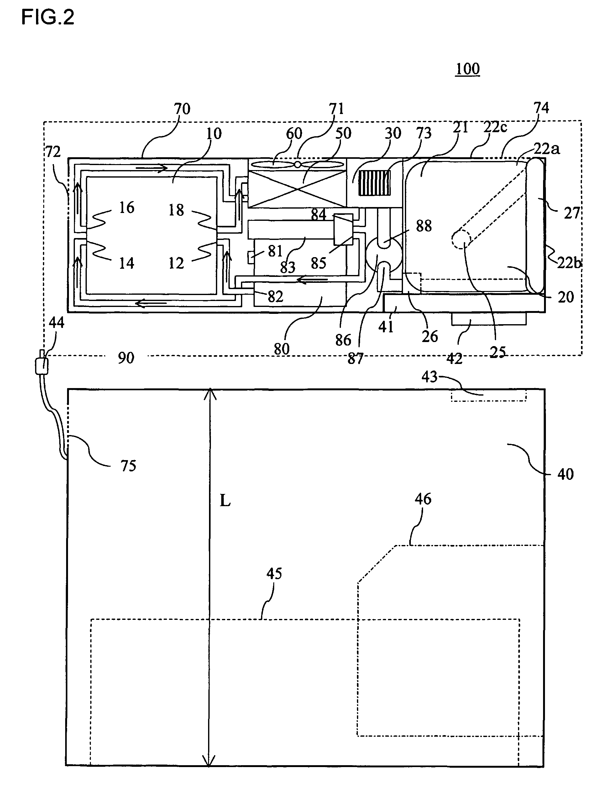 Liquid tank and fuel cell system with fuel monitoring