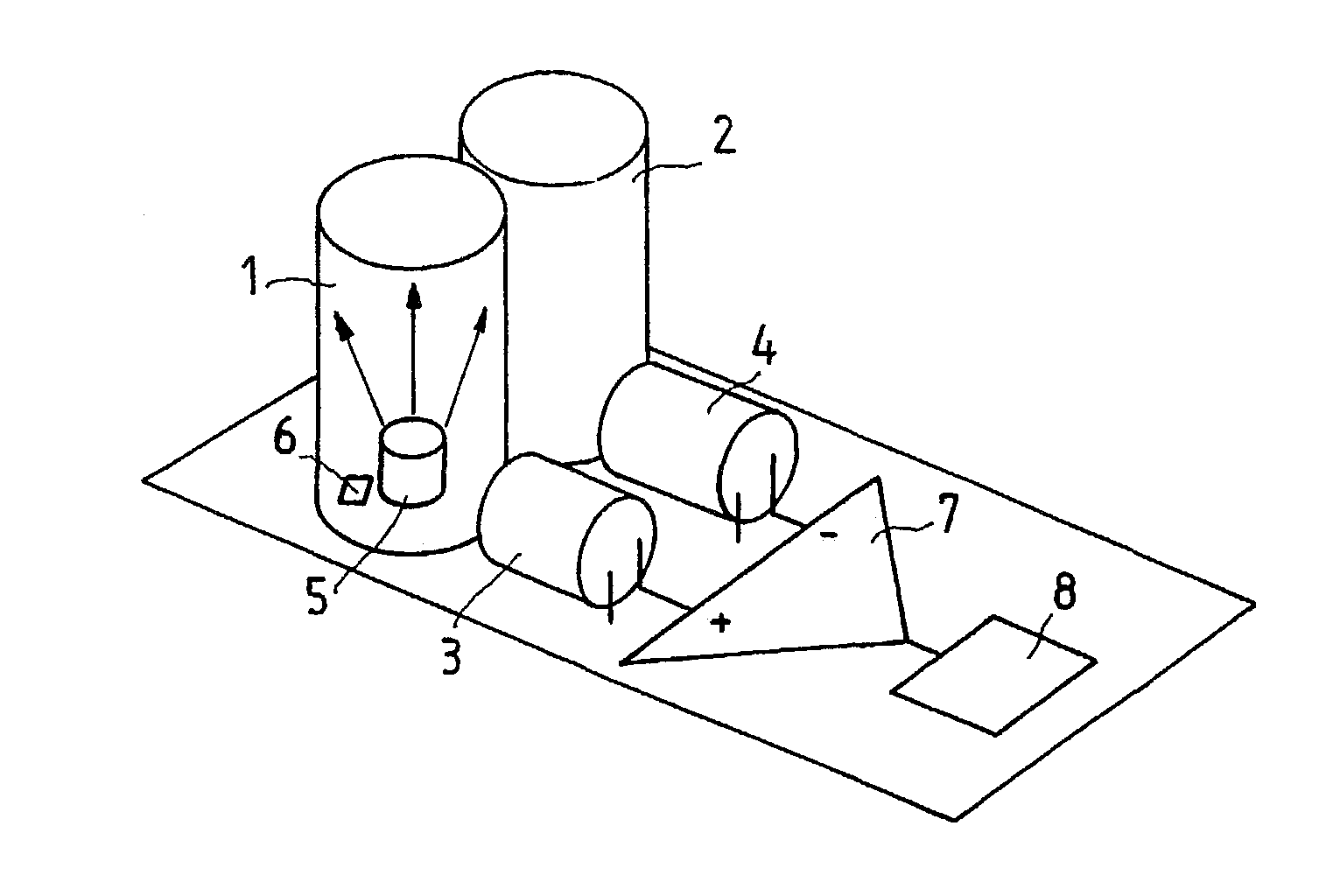 Optoacoustic measuring arrangement and use thereof