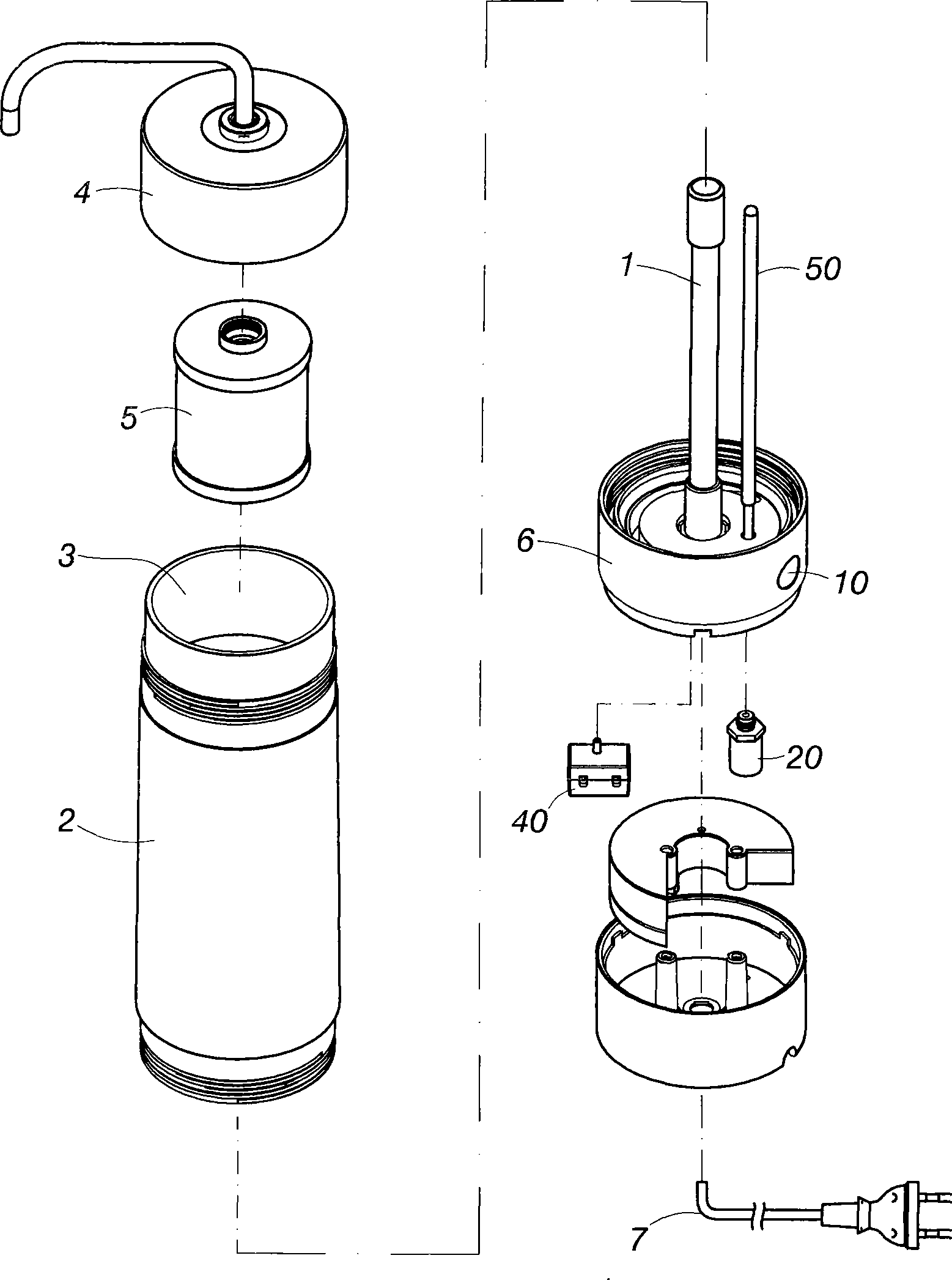 UV water-filter control device and water pressure switch group