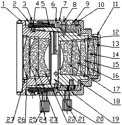 F25mm high-resolution and low-distortion half-group mobile industrial lens and working method thereof