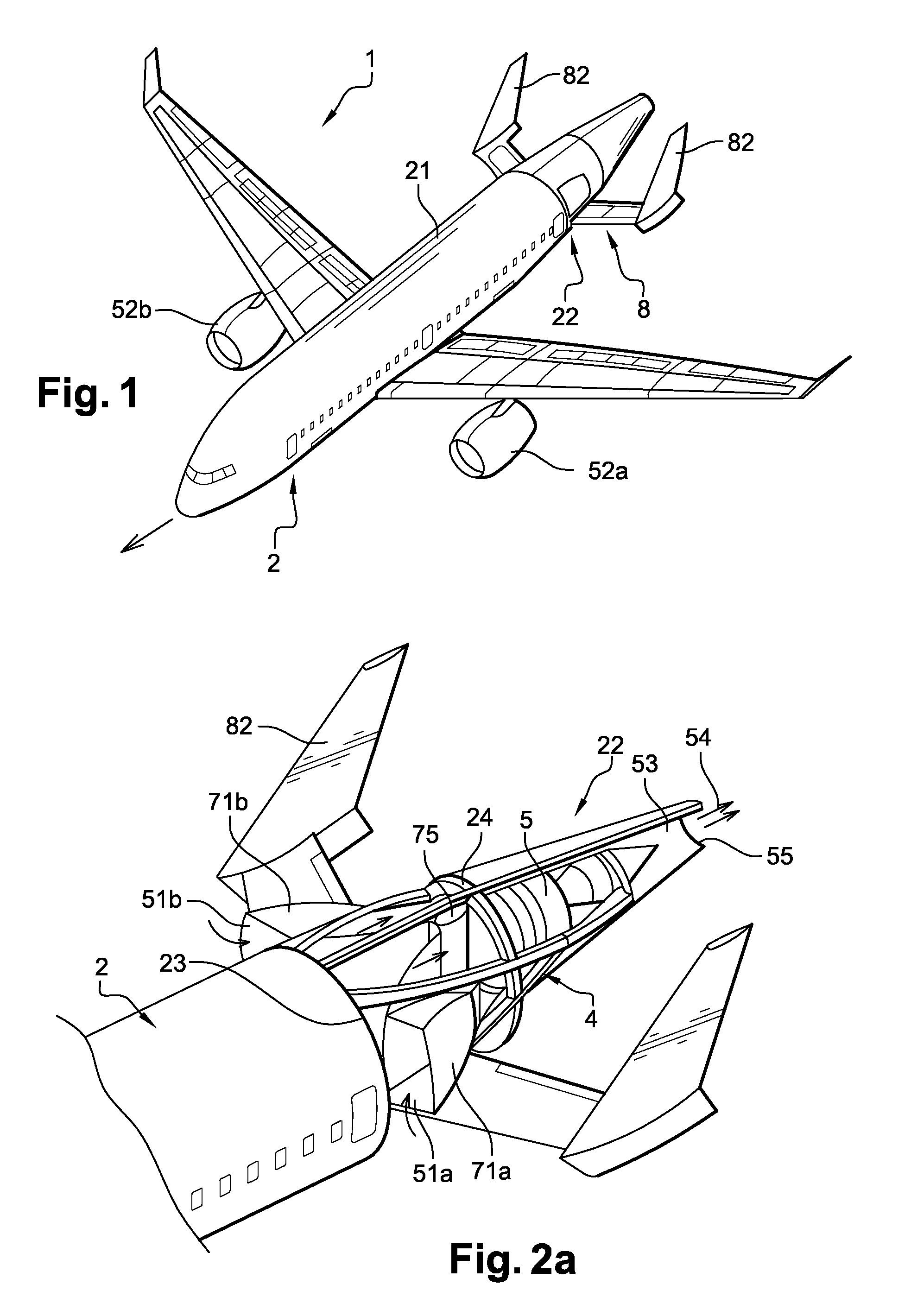 Rear propulsion system with lateral air inlets for an aircraft with such system