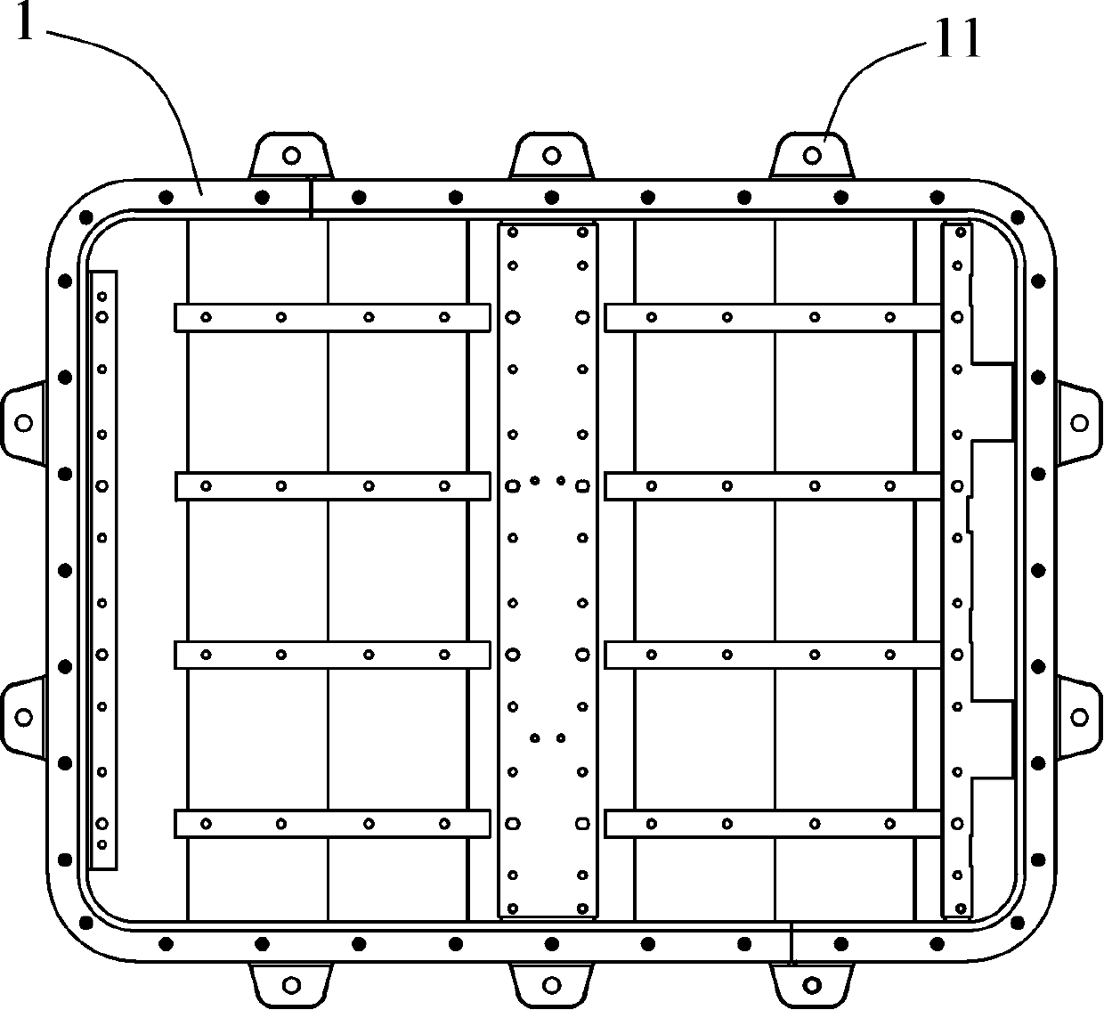 Battery mounting structure and car