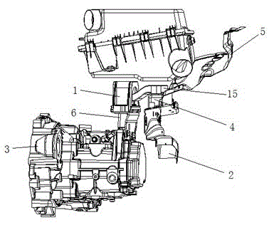 Automobile left suspension installation structure