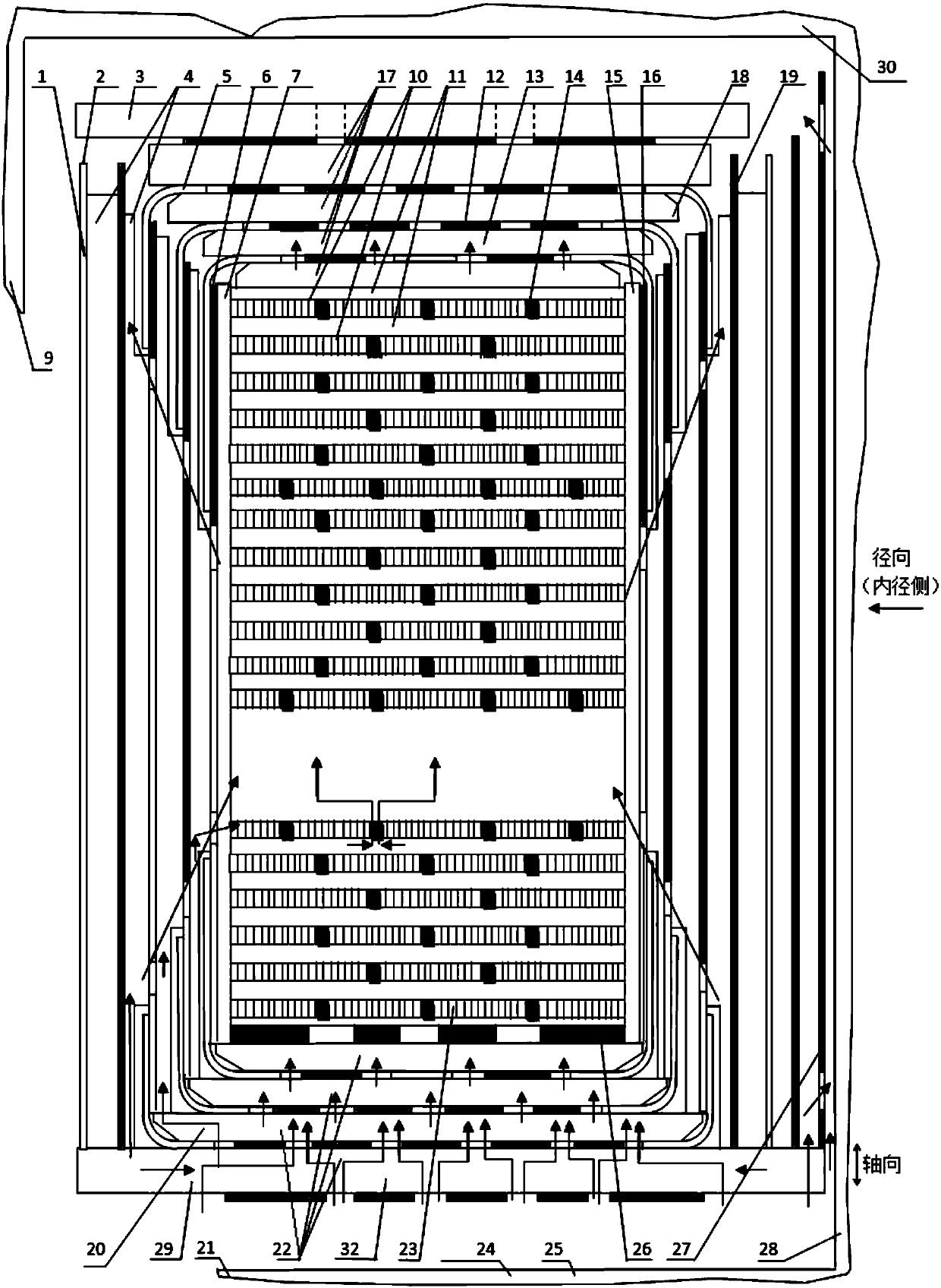 Body cooling structure for transformer or electric reactor