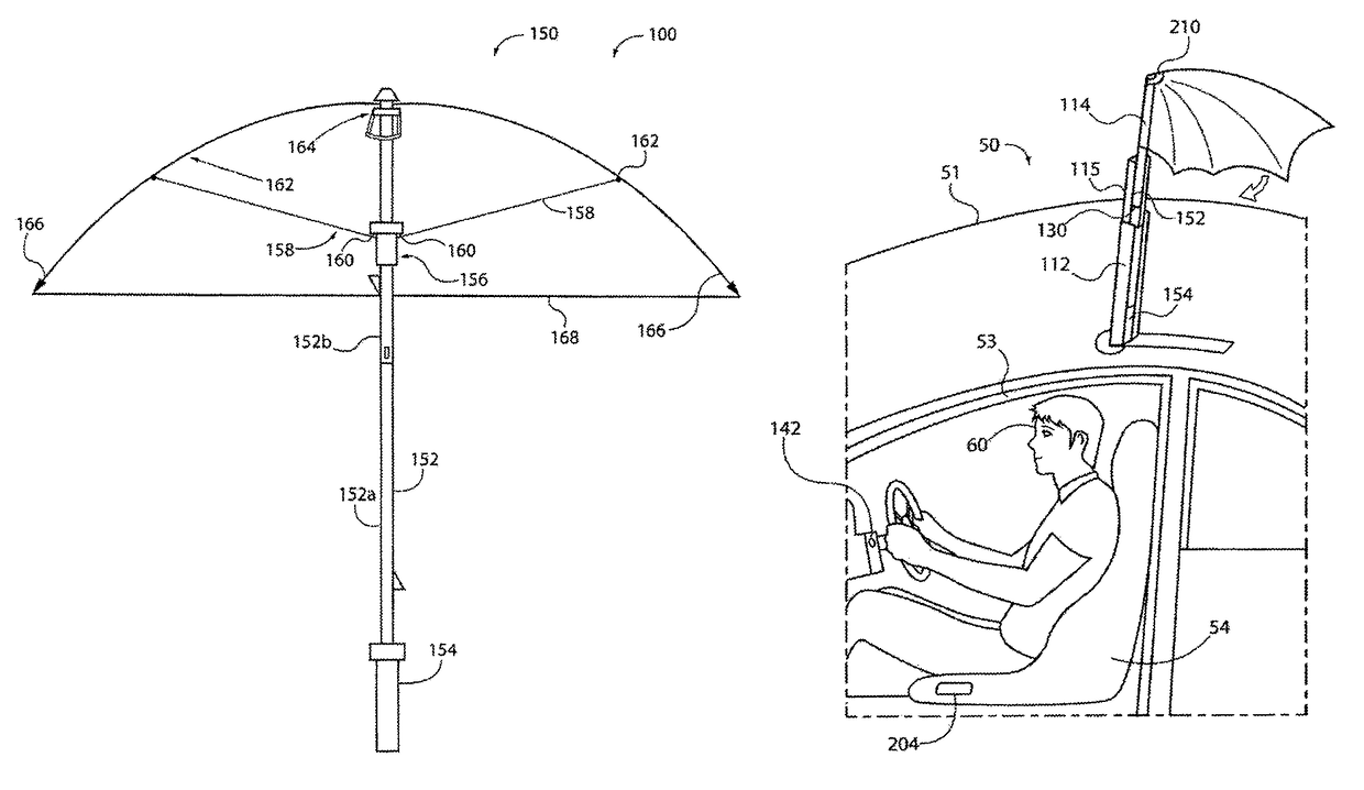 Removable car umbrella