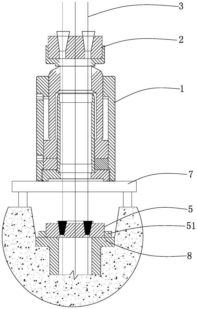 Tensioning method for vertical prestressed steel strand of concrete continuous beam