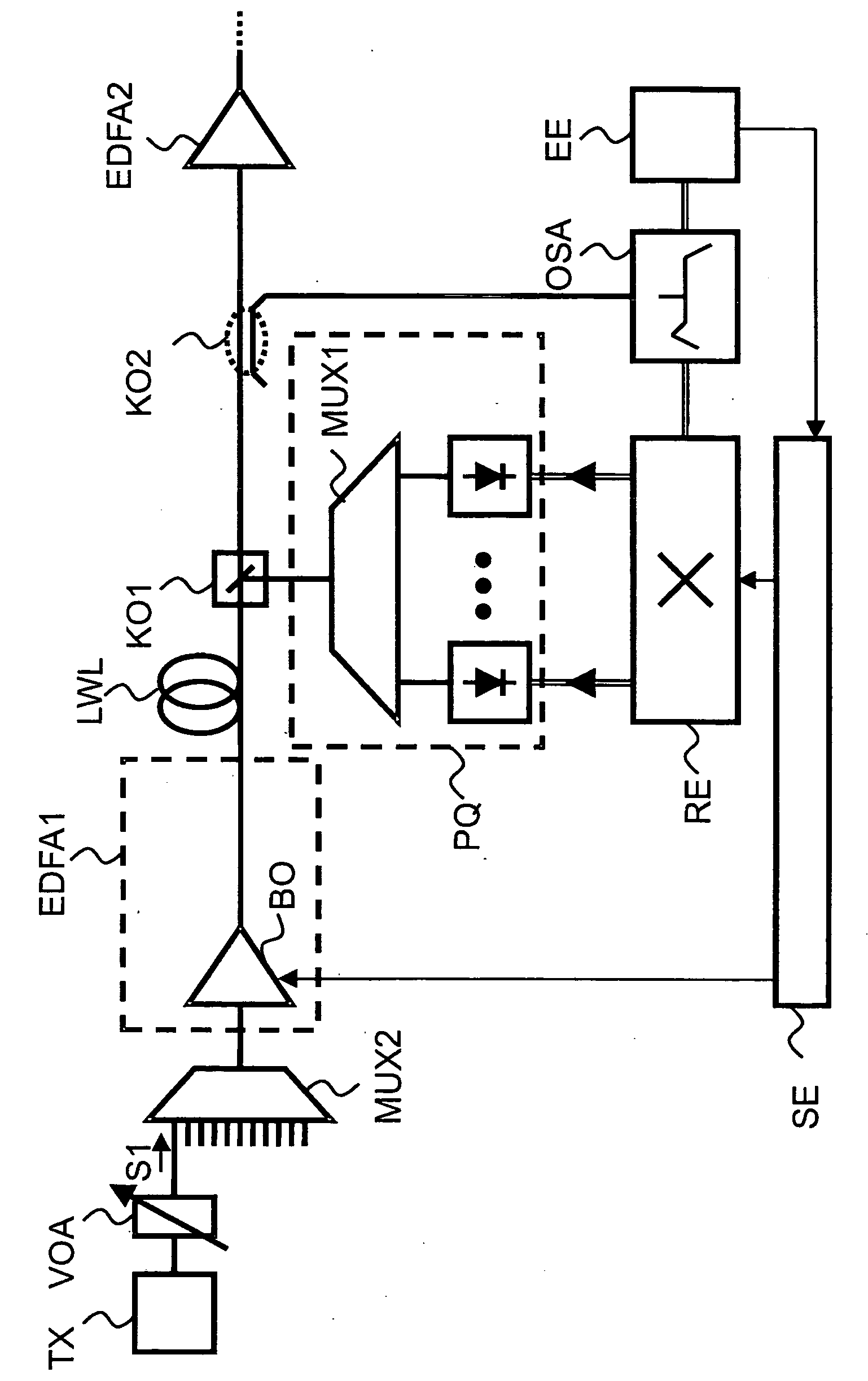 Method for determining the gain spectrum of a raman amplifier in a wdm-transmission system