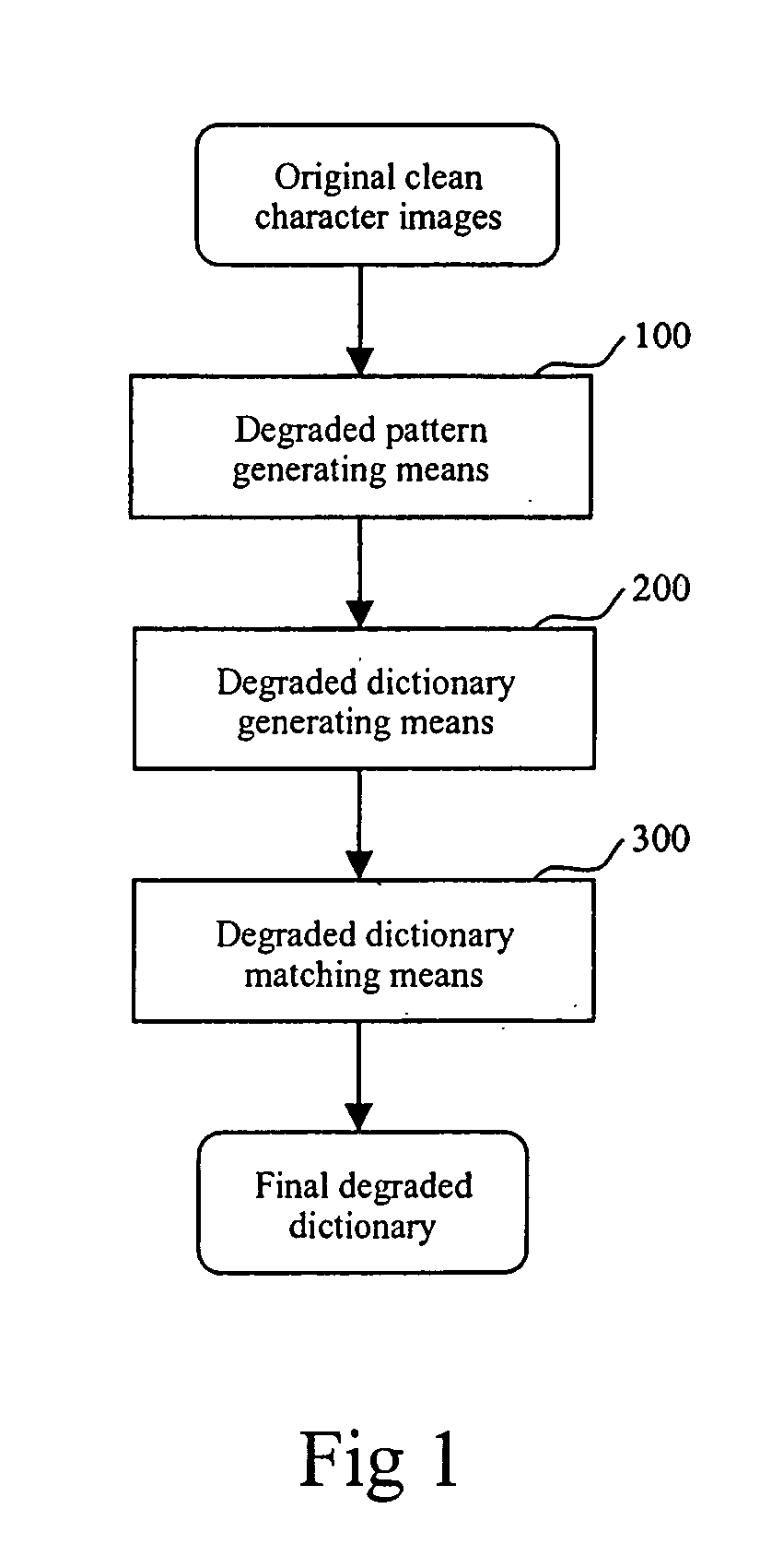 Degraded dictionary generation method and apparatus