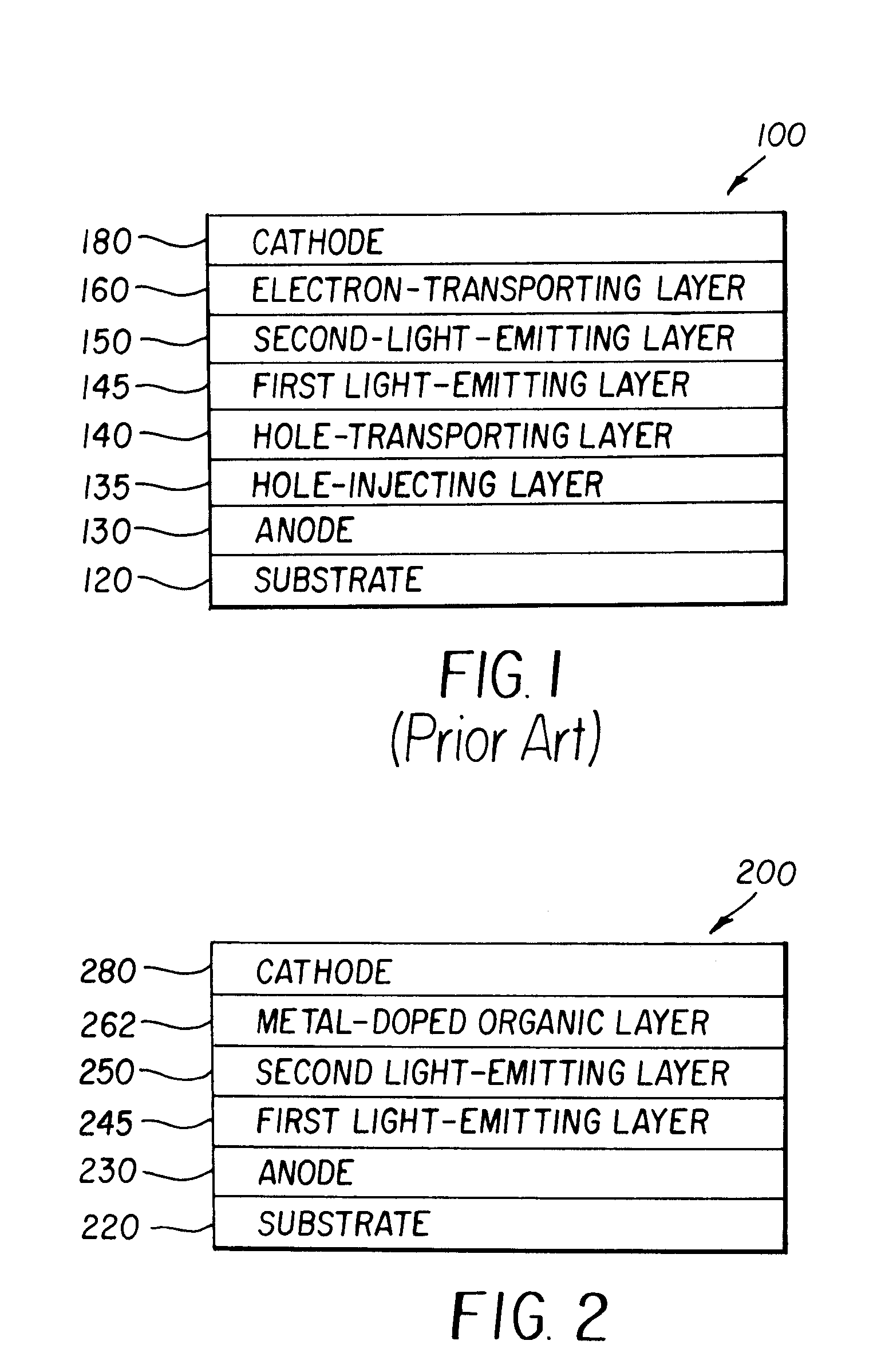 OLED device using reduced drive voltage