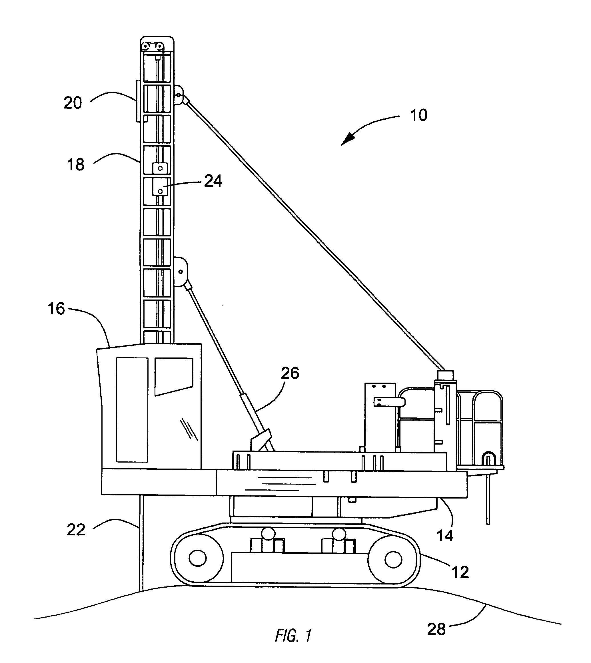Track-mounted drilling machine with active suspension system