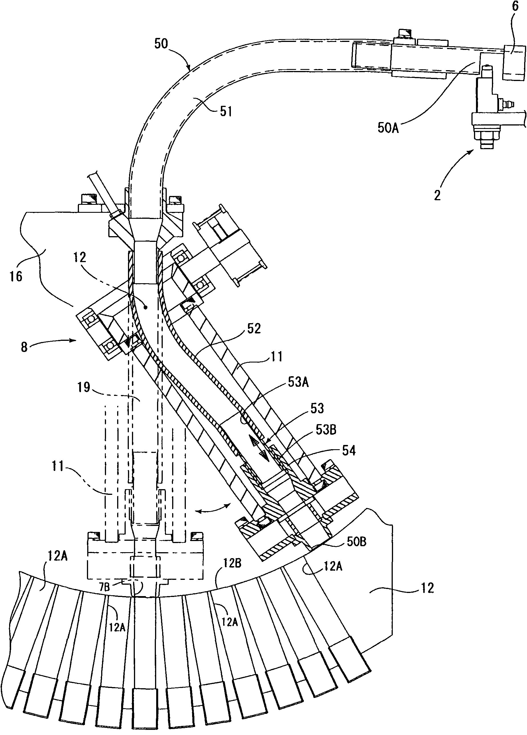 Distribution device of electronic component